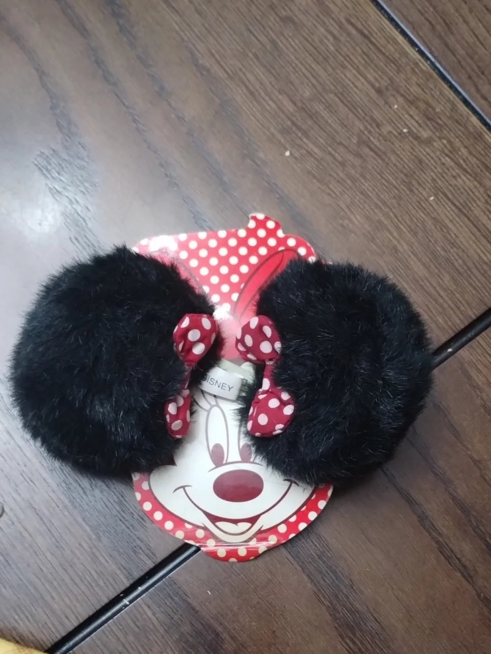 Disney Black Faux-Fur Minnie Ear Hair Clips with Red Polka-Dot Bows